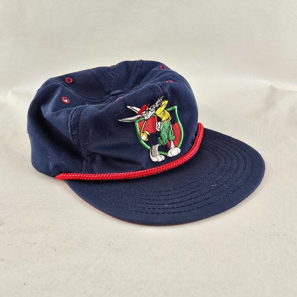 Vintage 1991 Acme Clothing Co. Looney Tunes Bugs Bunny Golfing Snapback Rope Hat